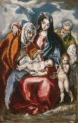 El Greco The Holy Family with St Anne and the young St John Baptist (mk08) oil painting on canvas